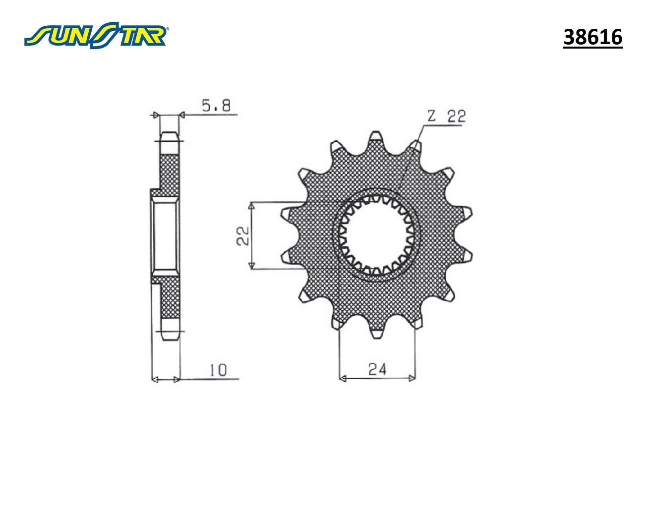 F 650/GS/DAKAR  G 650 GS   SUNSTAR 38616 ÖN DİŞLİ (ÇELİK)