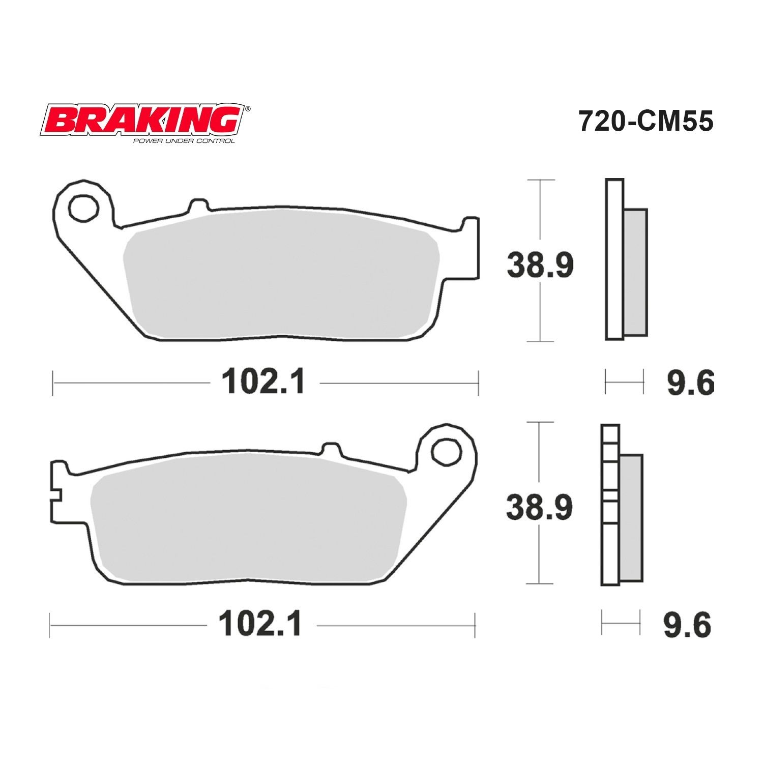 FORZA 250  CBR 250 R   DAELIM S3 250    CB 500 F    CBR 500 R   CB 650 F   CBR 650 F   INTEGRA 750    NC S 750  NC X 750   KYMCO  XCITING 250    DOWNTOWN 300    SUZUKI INTRUDER VL CT  1500  BRAKING 720CM55 SİNTERLİ ÖN FREN BALATASI
