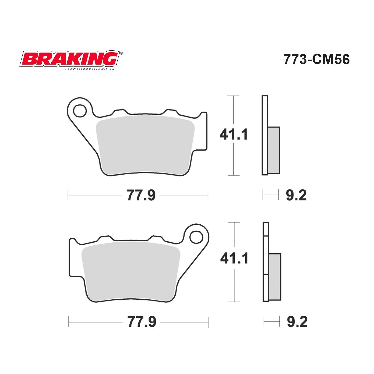 STREET TRIPLE 765 R/RS/S TIGER 900 GT/PRO/RALLY  PULSAR 200 DOMINAR 400   BMW S 1000 R/RR   G 310 GS/R    F 650 GS  F 700 GS    F 800 GS     CF MOTO   250 NK    BMW F 900 XR   CF MOTO 250 SR    400 NK   BRAKING 773CM56 SİNTERLİ (ARKA) FREN BALATASI