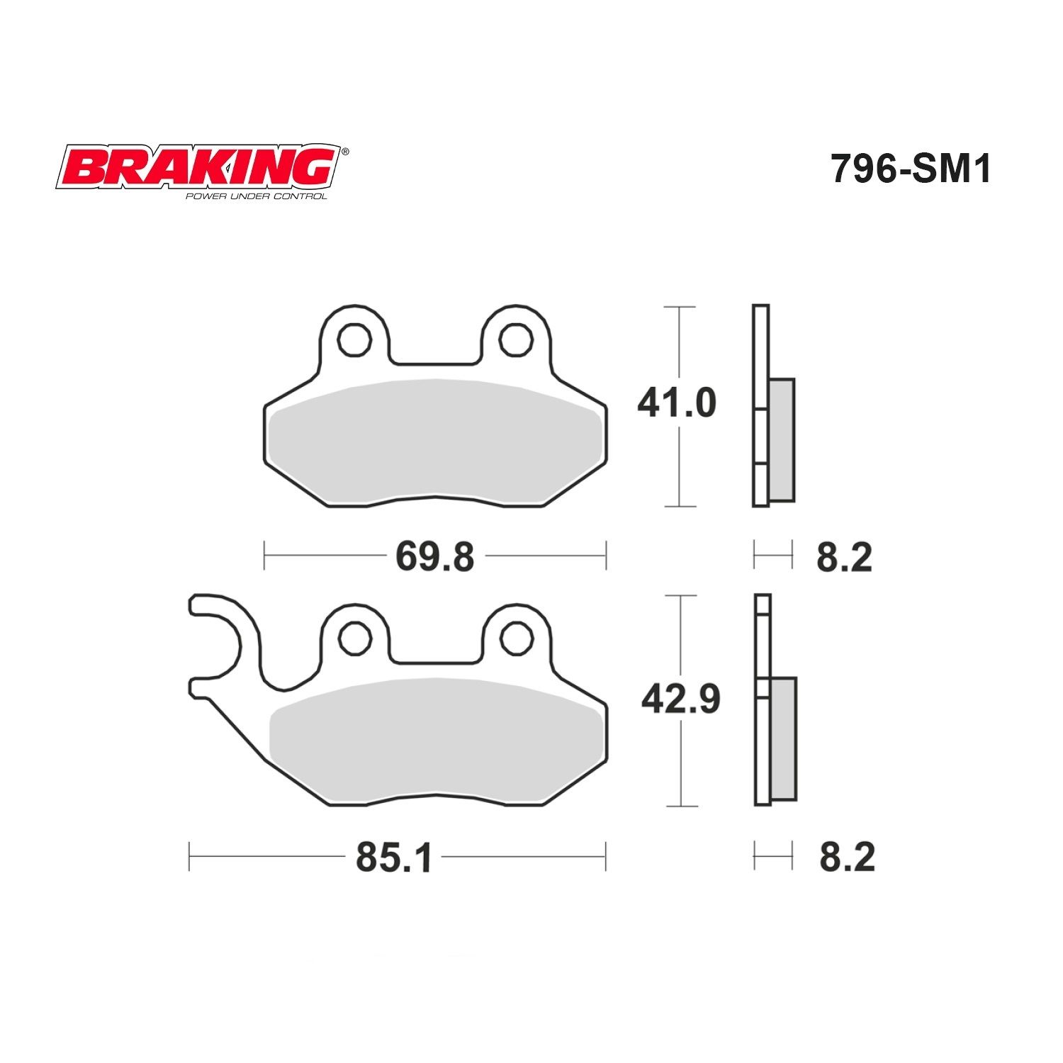 SYM FIDDLE III  200  TWEET 125/150  PEUGEOT 200 LXR  FIDDLE II 125    FIDDLE III 125    JET14  125     SYM X-PRO   125   BRAKING 796SM1 YARI METALİK (ÖN) FREN BALATASI