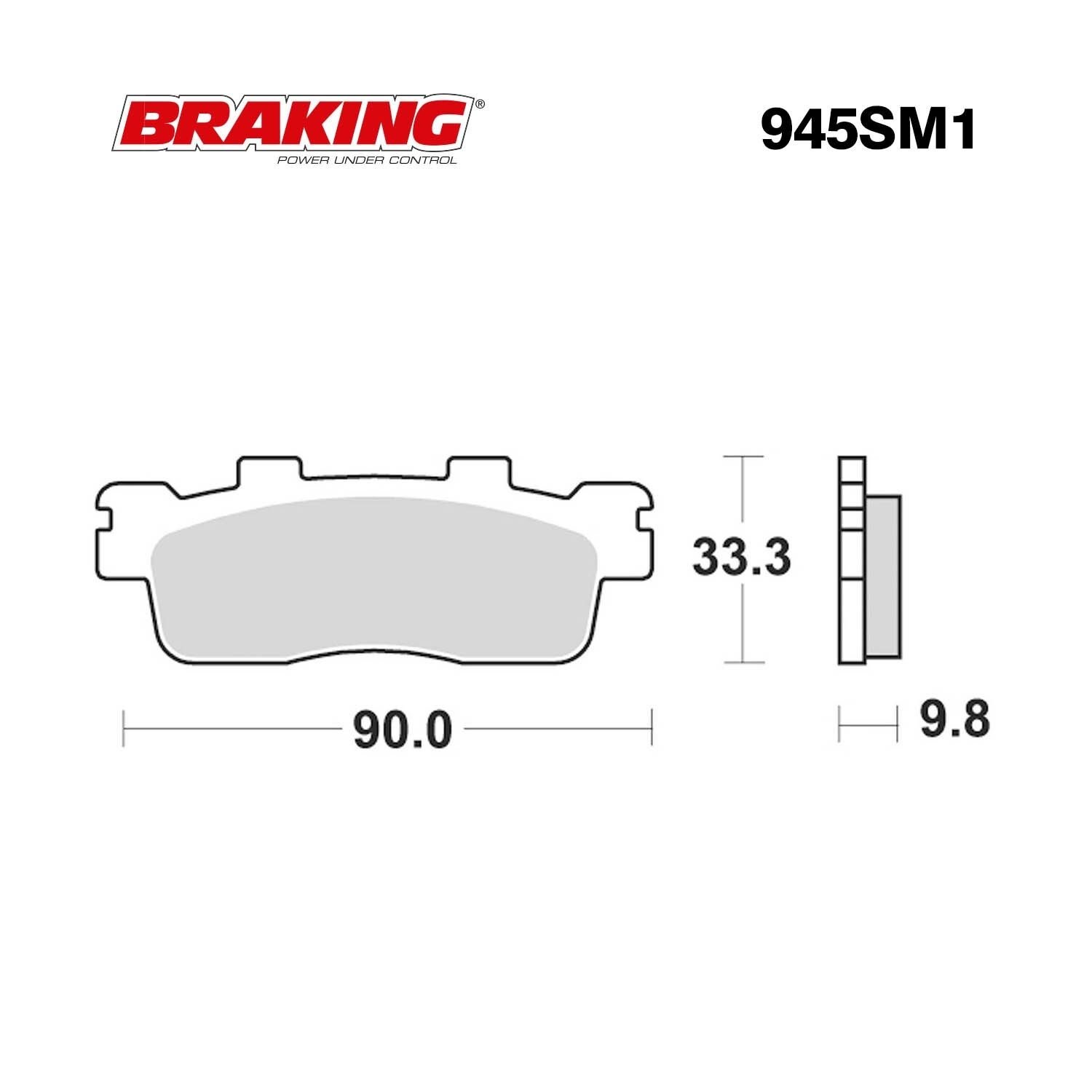 XTOWN 125   ABS    XTOWN 250 CT   DOWNTOWN  300 İ     KAWASAKI J 300   BRAKING 945SM1 YARI METALİK (ARKA) FREN BALATASI