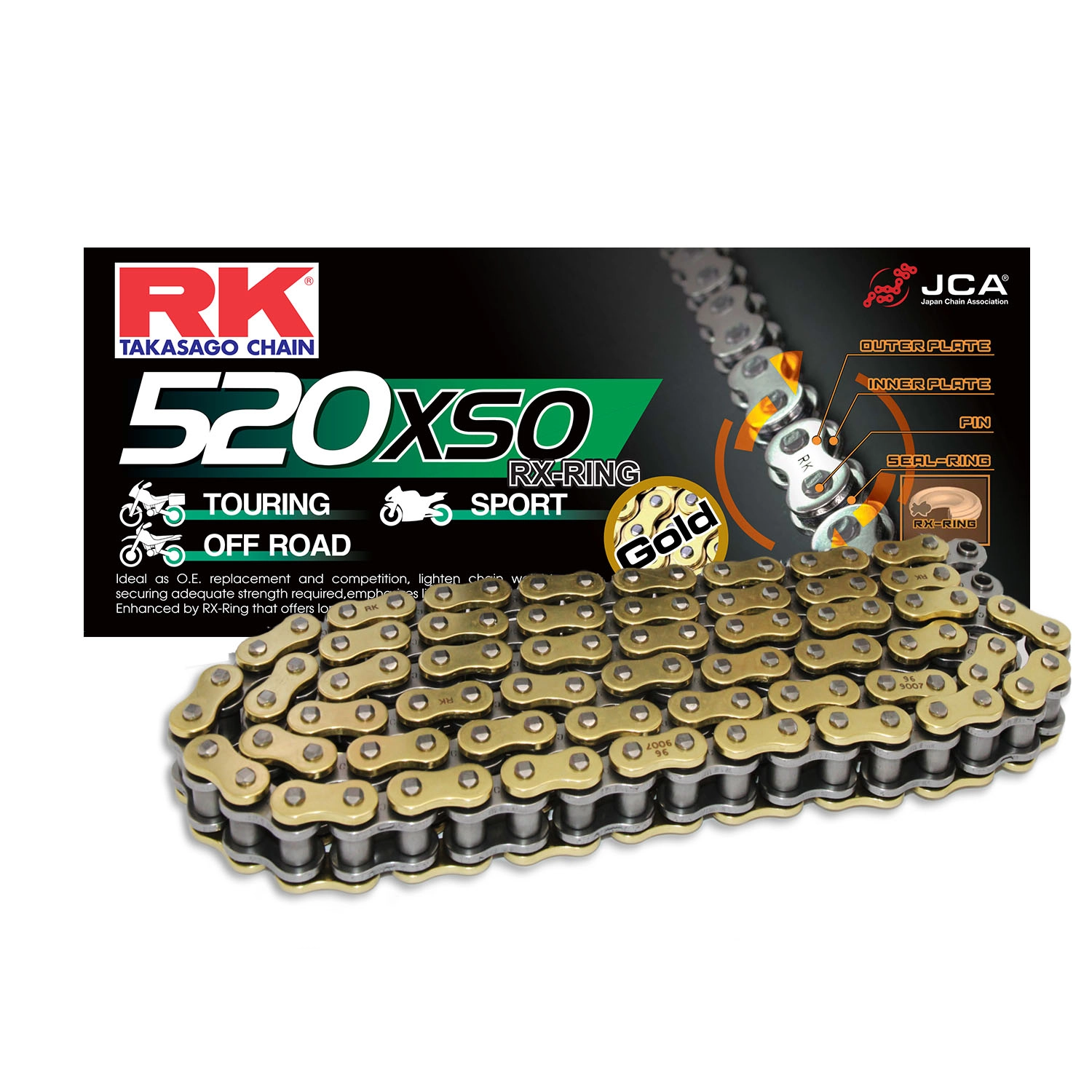 RK 520 XSO (GOLD) 112 BAKLA X-RİNG ZİNCİR