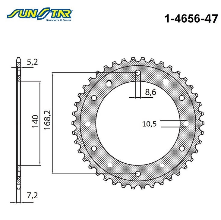 F 800 R BMW / SUNSTAR 1-4656-47 ARKA DİŞLİ (ÇELİK)