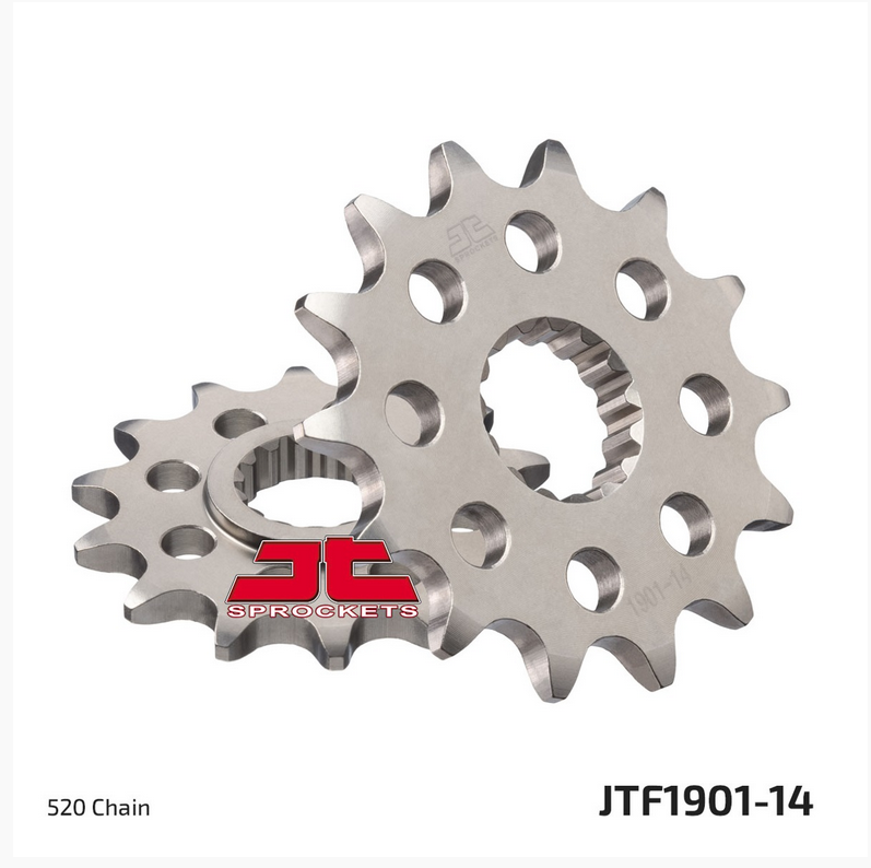 250 EXC/SIX DAYS  250/350/450  EXC F   450 SX-F   BETA RR 2T ENDURO/RACING 250/300   GAS GAS EC 2T 250   250 FC/FE/TC/TE   350 FC/FE   450 FC/FE   501 FE   125 EXC         JT JTF1901-14 ÖN DİŞLİ (ÇELİK)