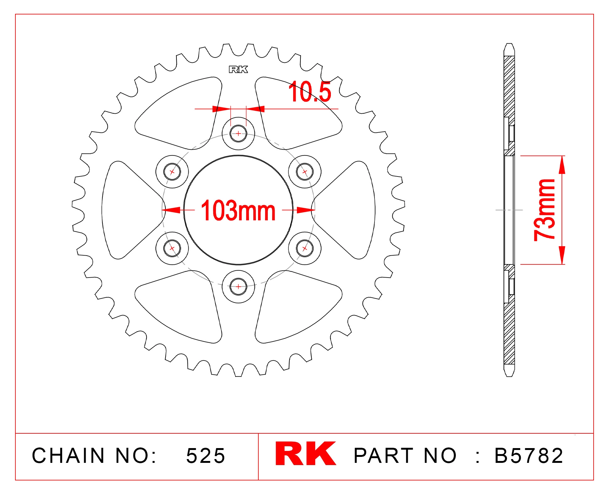 MULTISTRADA 950 (2017-2021)  RK 43T ARKA DİŞLİ (ÇELİK)