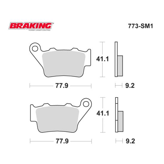F750 GS DOMINAR 400    250/400 NK  650MT   BRAKING 773SM1 YARI METALİK (ARKA) FREN BALATASI