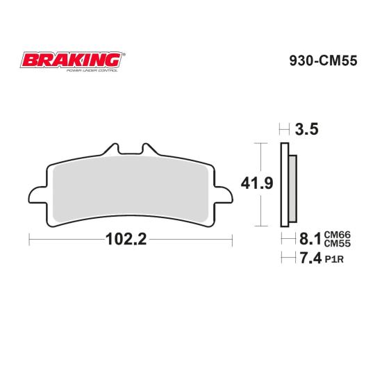 STREET TRIPLE 765 RS    RVS4 FACTORY 100  BMW HP4   DUCATI 1098 /1100 PANIGALE  V4/S    1160 MULTISTRADA V4/S   1200 MONSTER  1260 MULTISTRADA  1299 PANIGALE BRAKING 930CM55 SİNTERLİ (ÖN) FREN BALATAS
