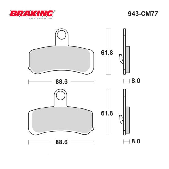 HARLEY DAVIDSON  BRAKING 943CM77 SİNTERLİ FREN BALATASI (ÖN İKİ TAKIM KULLANIR)