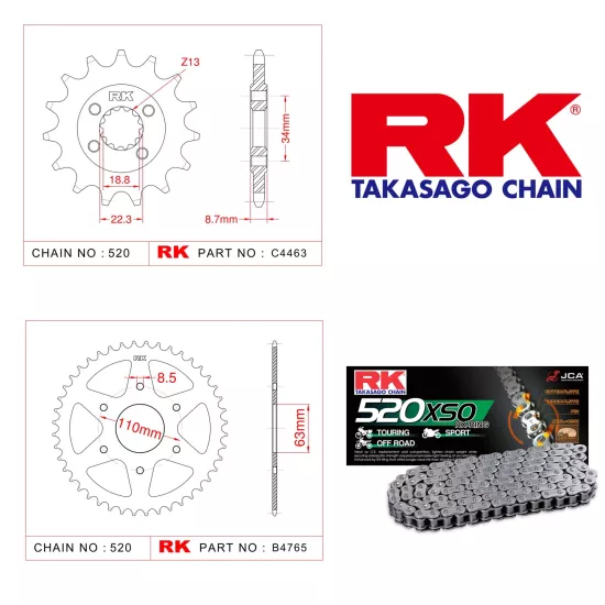 DOMINAR 400 (2013-2024) RK ZİNCİR DİŞLİ SETİ (ÇELİK)