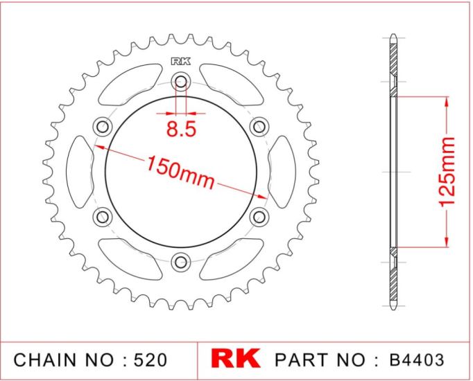 KTM EXC-F 250 (2006-2018) Rk ARKA DİŞLİ