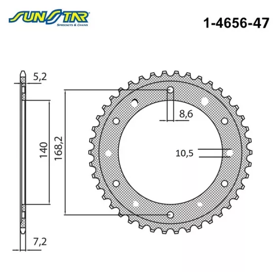 F 800 R BMW / SUNSTAR 1-4656-47 ARKA DİŞLİ (ÇELİK)