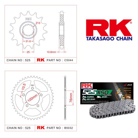 TNT 250 (2015-2021) RK ZİNCİR DİŞLİ SETİ